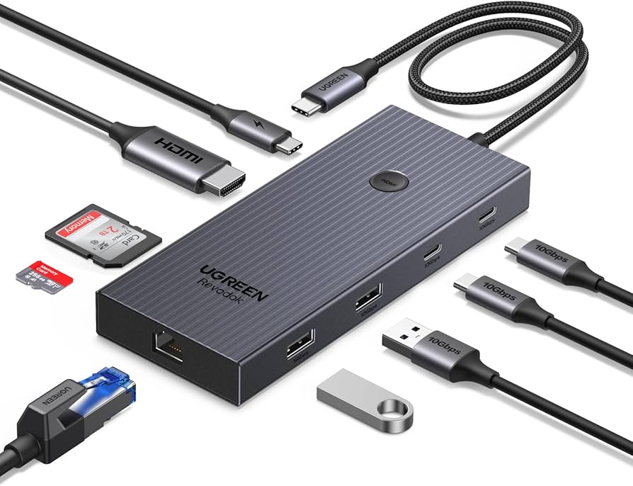 Amazon | UGREEN Revodok Pro 9-in-1 USB-Cハブ 10Gbpsデータ転送対応