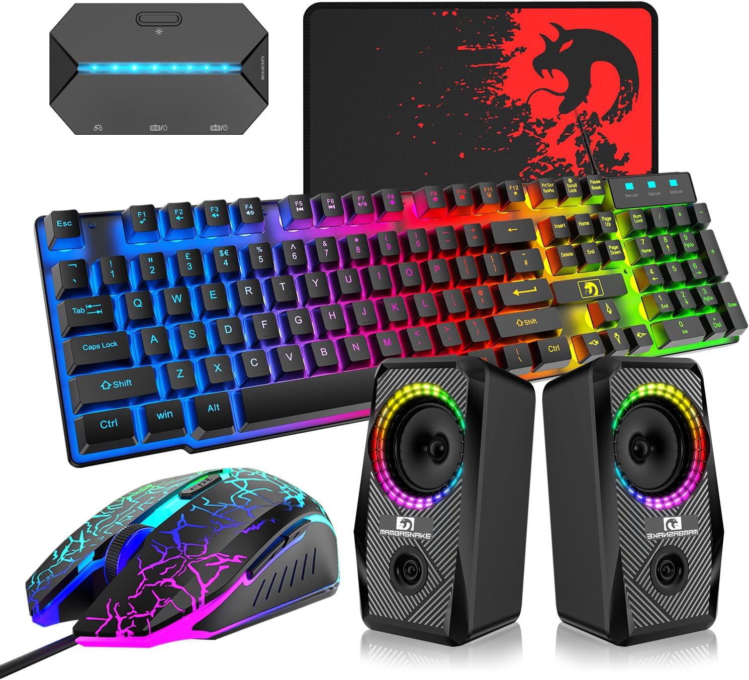 Amazon | Mamba snakeゲーミングキーボードマウススピーカー