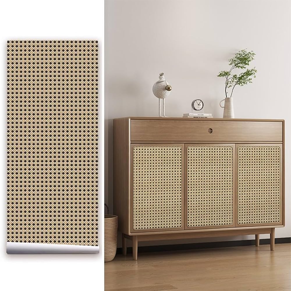 Amazon | リメイクシート 籐目 60cm、壁紙シール はがせる おしゃれ