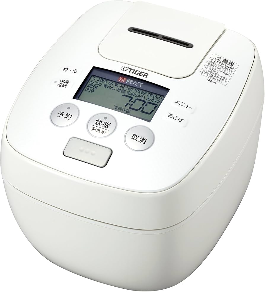 Amazon | タイガー 炊飯器 5.5合 圧力 IH ホワイト 炊きたて 炊飯