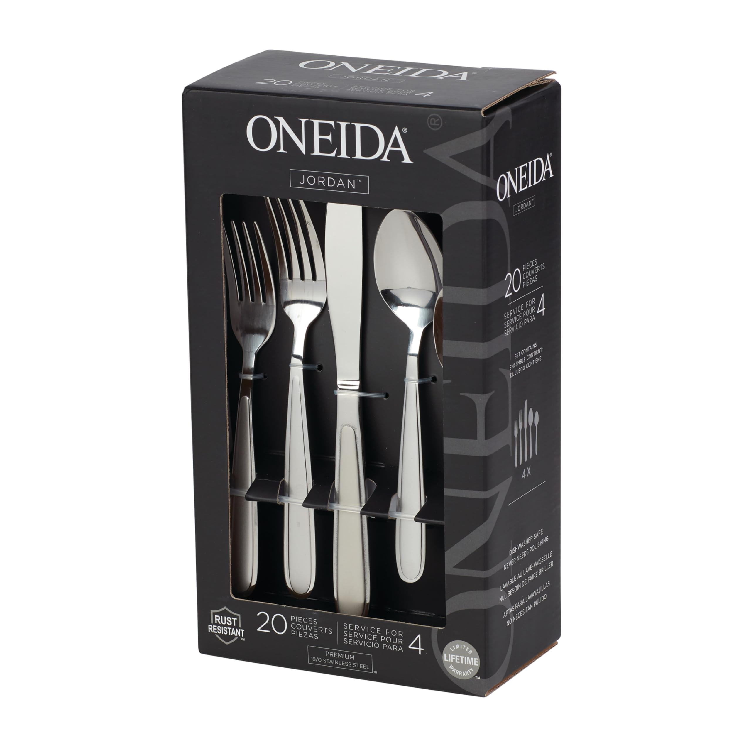 Amazon.com | Oneida Jordan 20 Piece Everyday, Service for 4