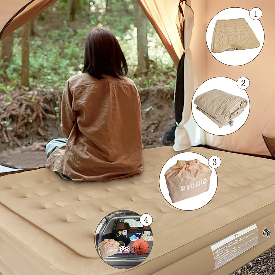 Amazon.co.jp: エアーベッド 電動エアーマットダブルサイズ キャンプ