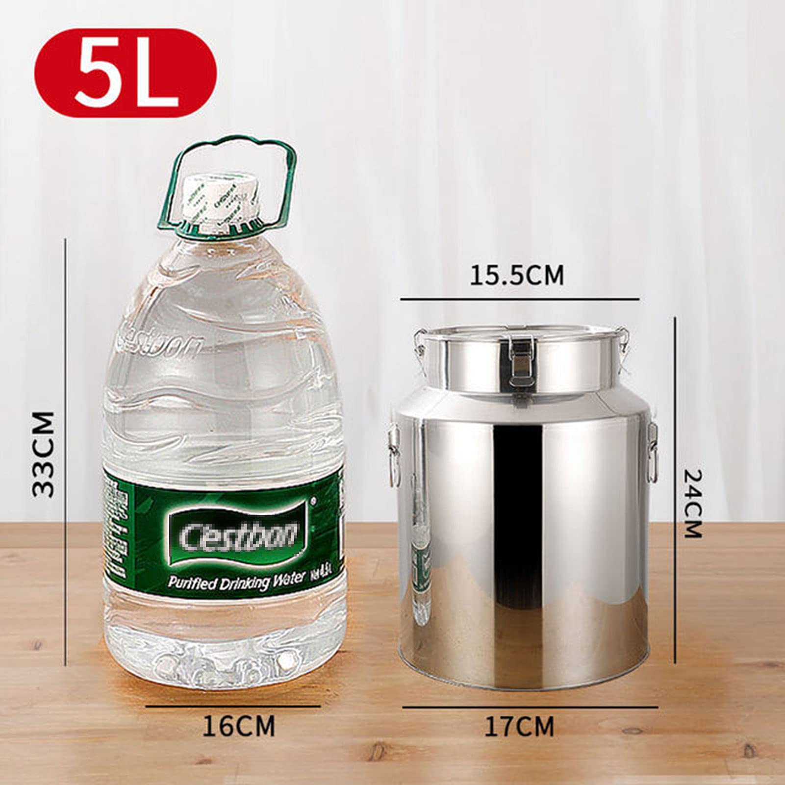 Amazon｜ミルク缶-201ステンレス鋼ミルク缶ワインペールジャグ