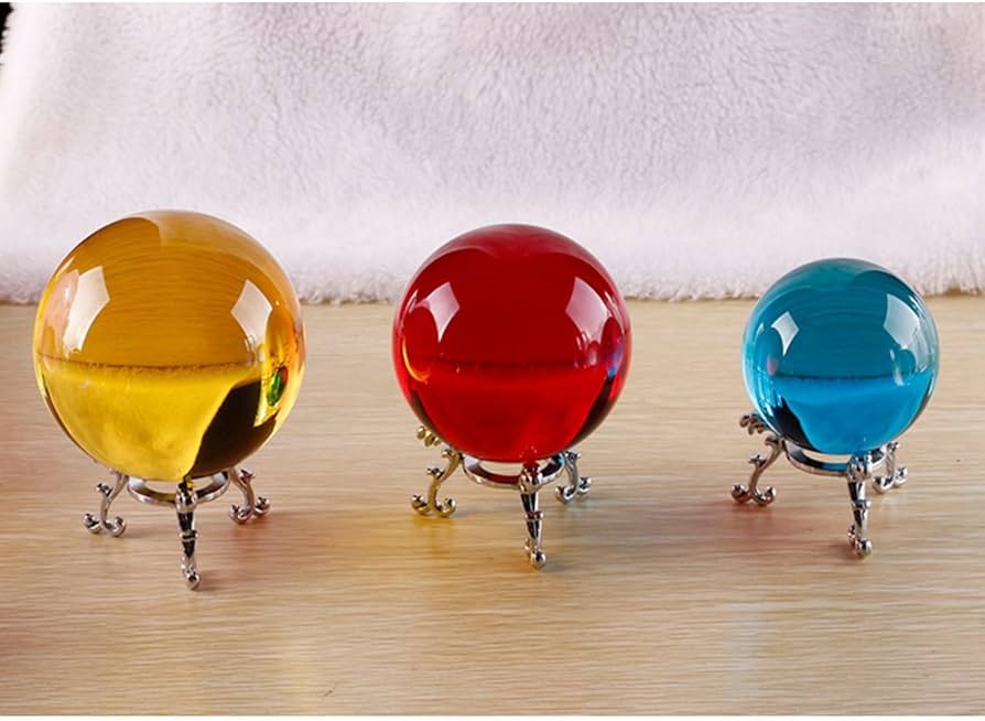 Amazon.co.jp: クリスタルボール 台座付き 10cm 8cm 6cm 水晶玉