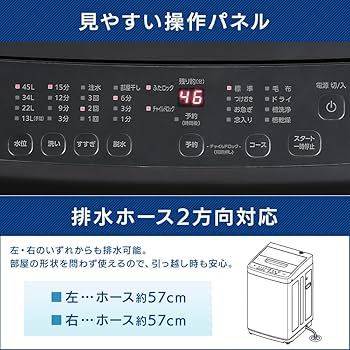 Amazon | 【Amazon.co.jp限定】 アイリスオーヤマ 洗濯機 4.5kg