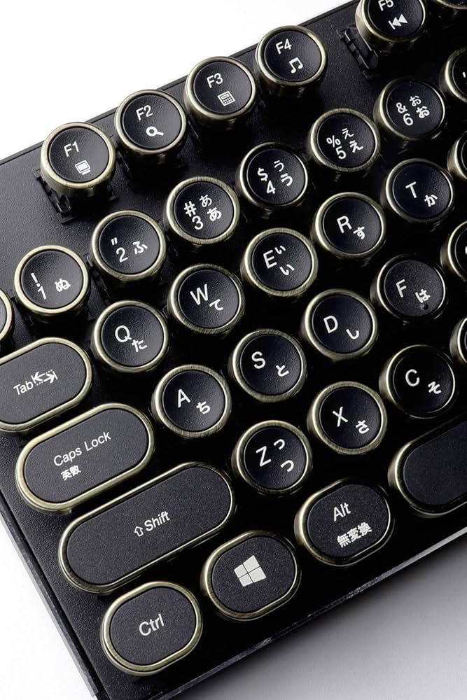 Amazon.co.jp: HKW タイプライター風メカニカルキーボード 青軸 104