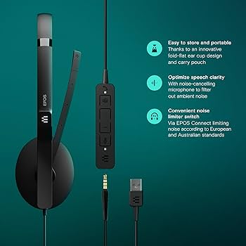 Amazon.com: EPOS Adapt 165T USB II - Wired, Double-Sided Headset