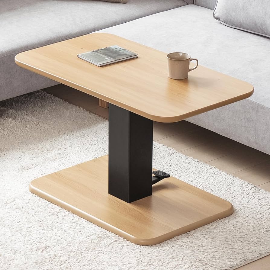 Amazon｜モダンデコ 昇降式テーブル 幅90cm 長方形 無段階 高さ調節