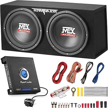 Amazon.co.jp: MTX 12インチ デュアルサブウーファー アンプ&配線