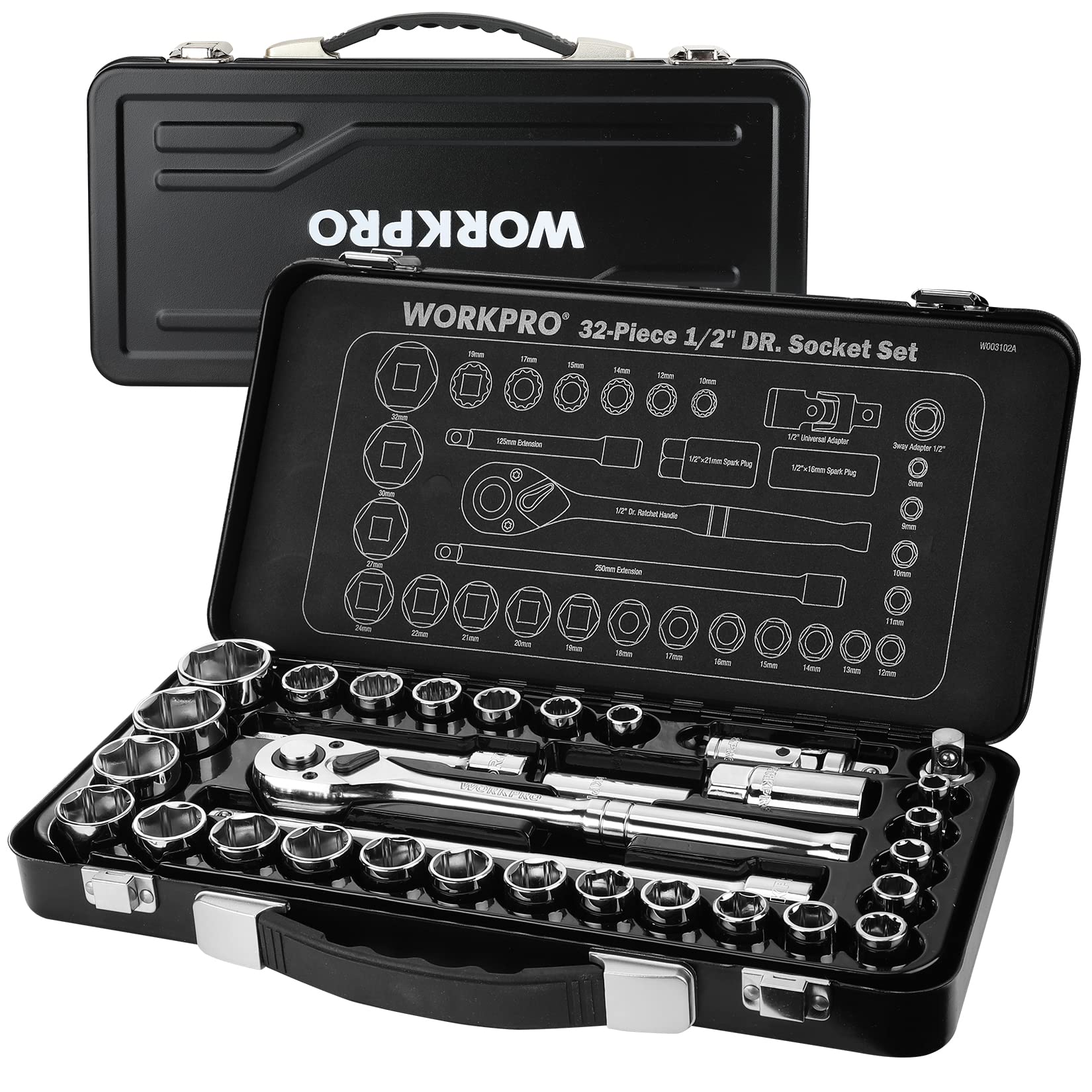 Amazon.co.jp: WORKPRO ソケットレンチセット 差込角12.7mm 32点セット