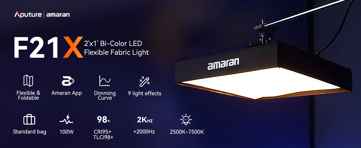Amazon.com : Aputure Amaran F21X Flexible Led Video Light Bi Color