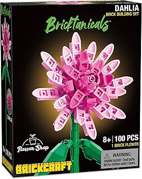 Amazon.com: Brickcraft Botanicals Pink Dahlia Flower Building