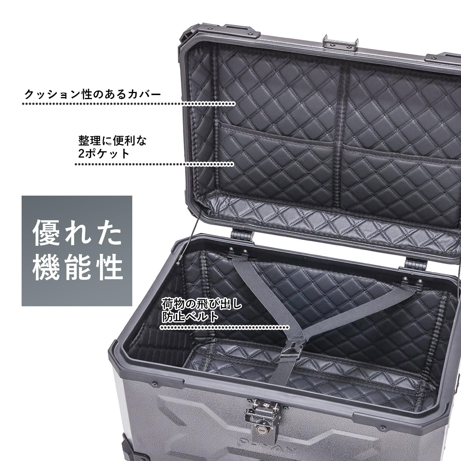 Amazon | バイクリアボックス 65L 鍵付き サンドグレー リアボックス