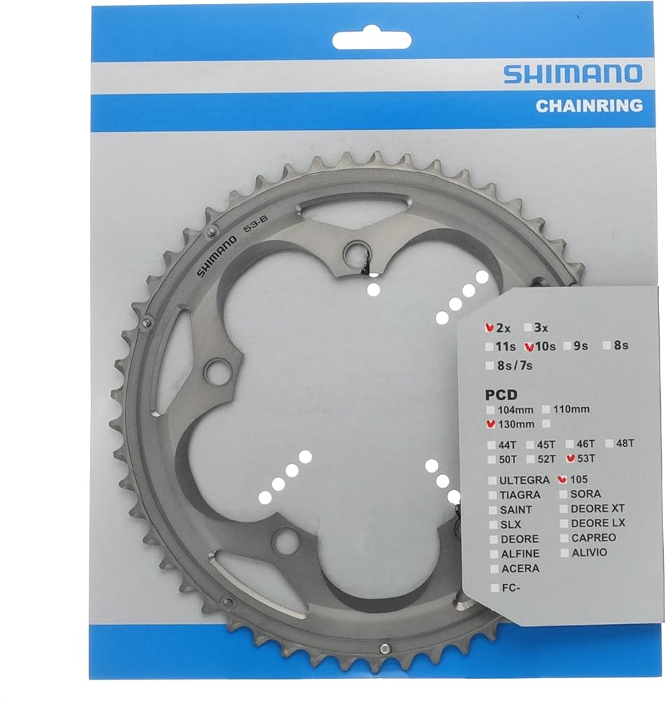 Amazon | シマノ FC-5700-S スパイク付チェーンリング 53T-B(シルバー