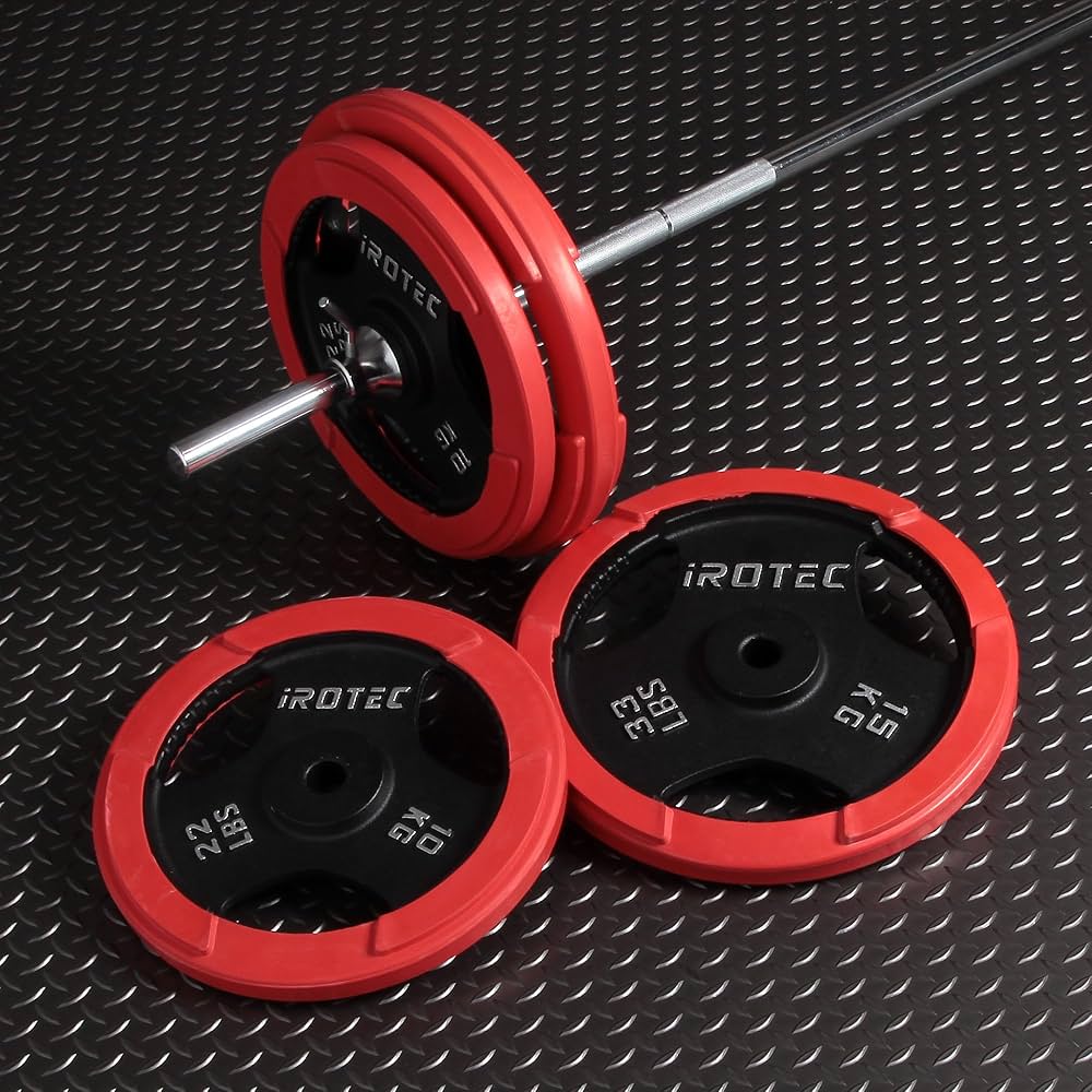 Amazon | IROTEC（アイロテック）ラバーバーベル60KGセット / バーベル