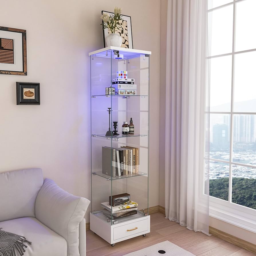 Amazon.co.jp: ガラスケース ショーケース【13色調光・LED照明】5mm