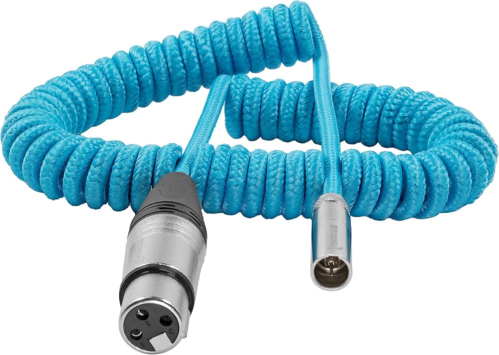 Amazon.com: KONDOR BLUE | 12-24 Inch Coiled Mini XLR (TA3) to XLR