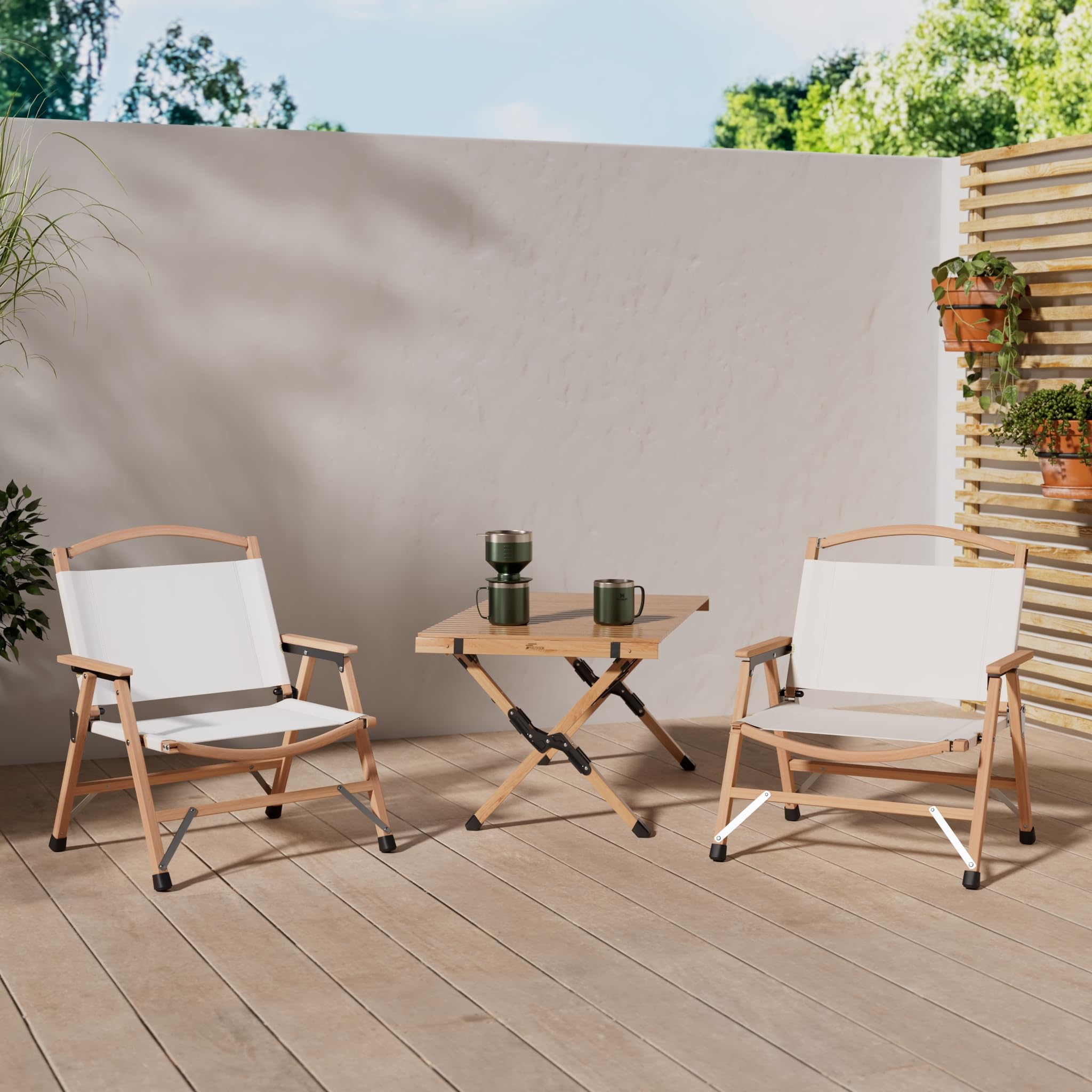 Amazon.co.jp: Hilander(ハイランダー) ウッドフレームチェア コットン