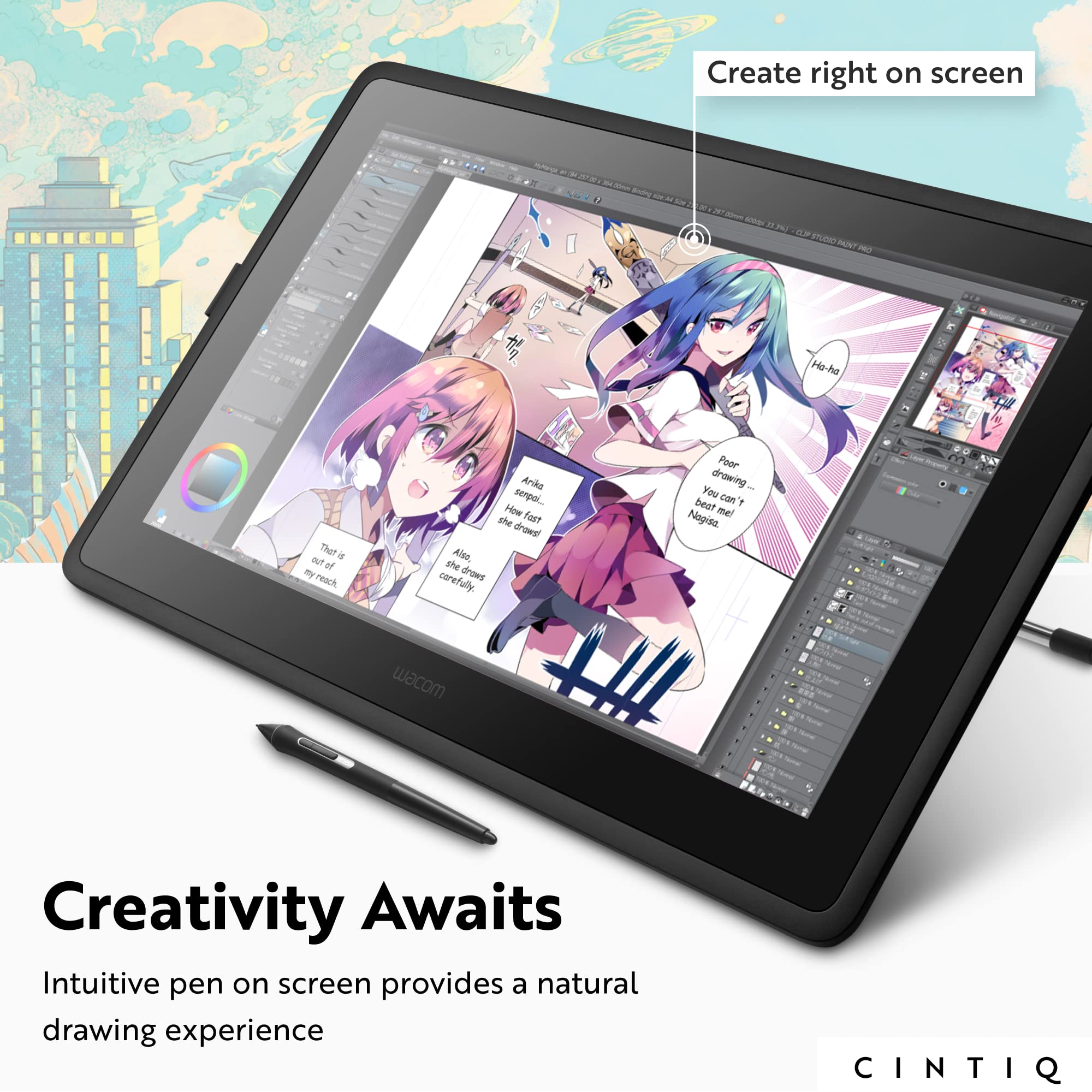 Amazon | Wacom Cintiq 22 ドローイングタブレット スクリーン付き