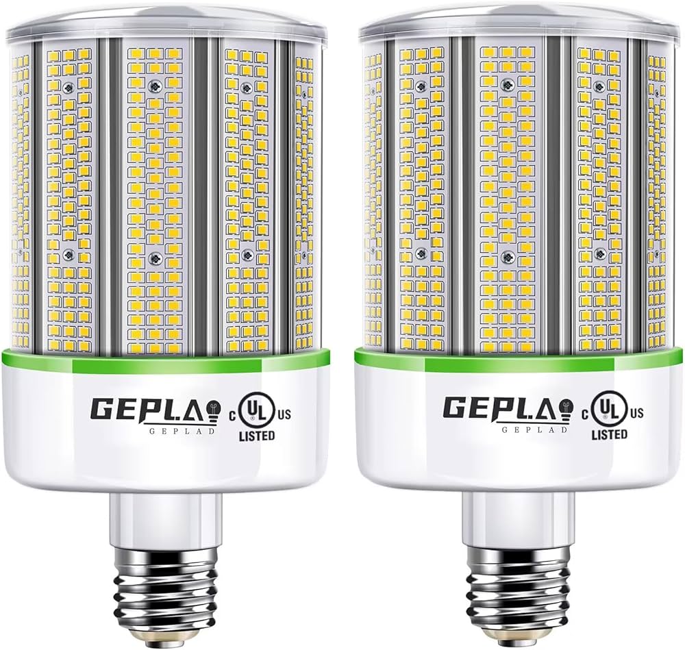 GEPLAD 2-Pack 200W LED Corn Light Bulb, E39 Mogul Base 5000K