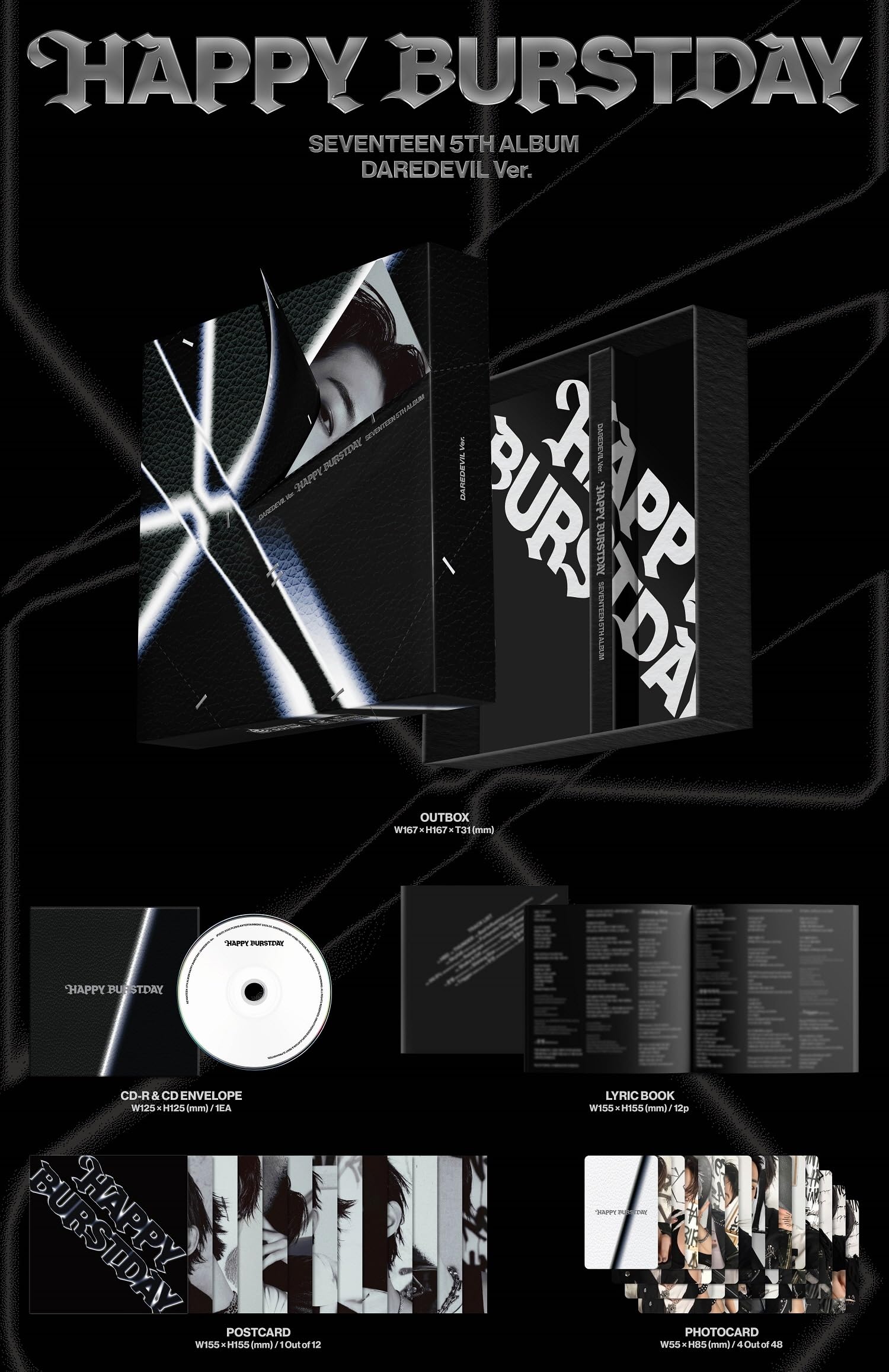 Amazon.com: SEVENTEEN Happy Burstday [Daredevil Ver.] 5th Album