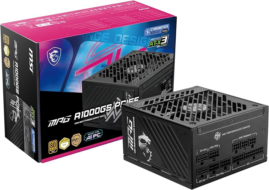Amazon.com: MSI MPG A1000GS PCIE5, Fully Modular Gaming 1000W