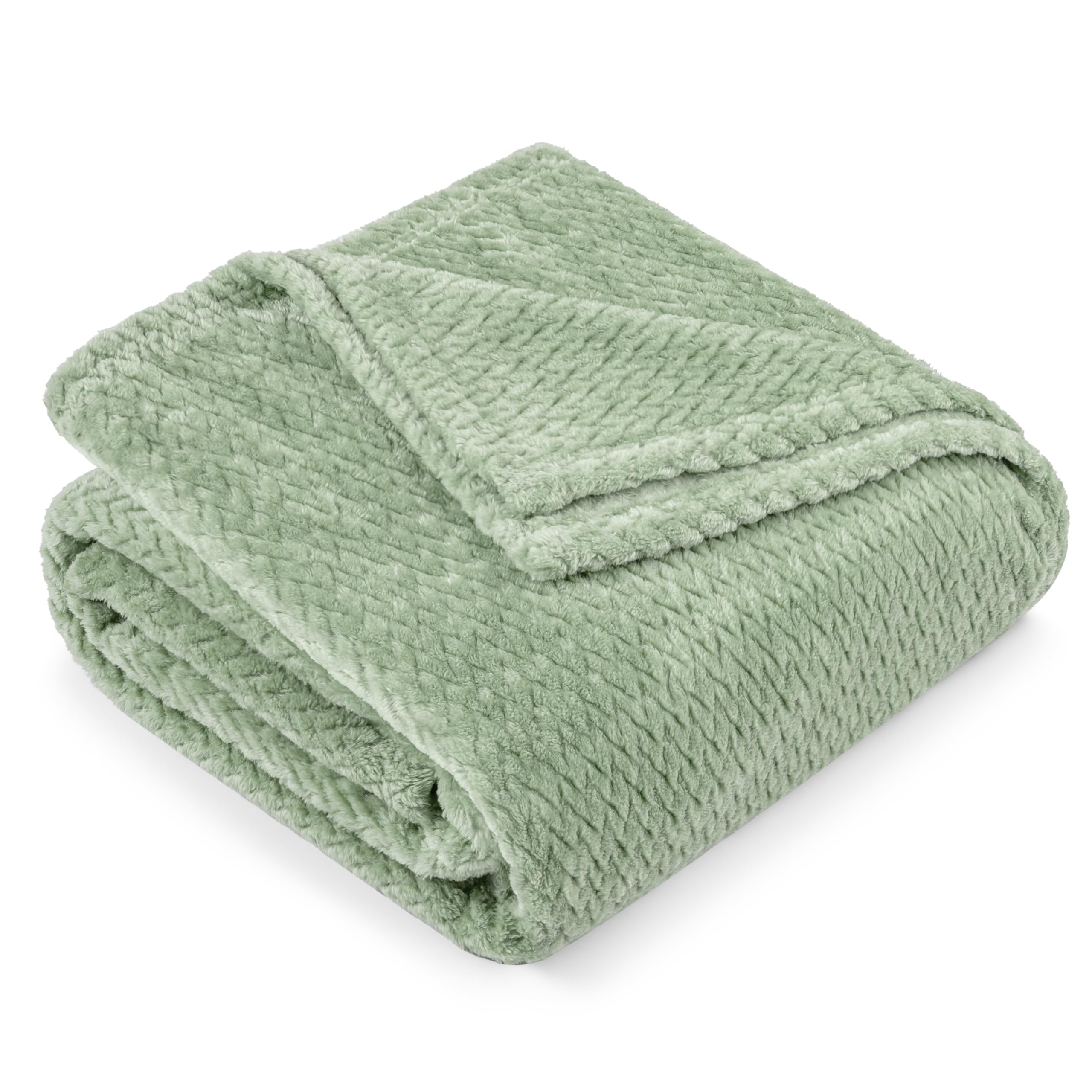 Amazon.com: PAVILIA Soft Fleece Light Green Throw Blanket for