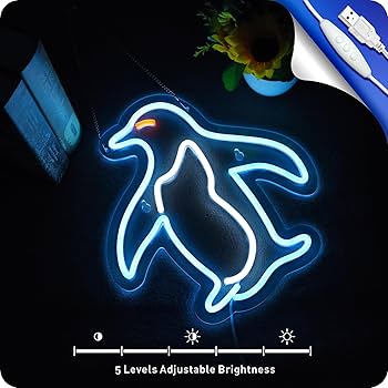 Amazon.com: Penguin neon signs, neon signs for wall decor, USB LED