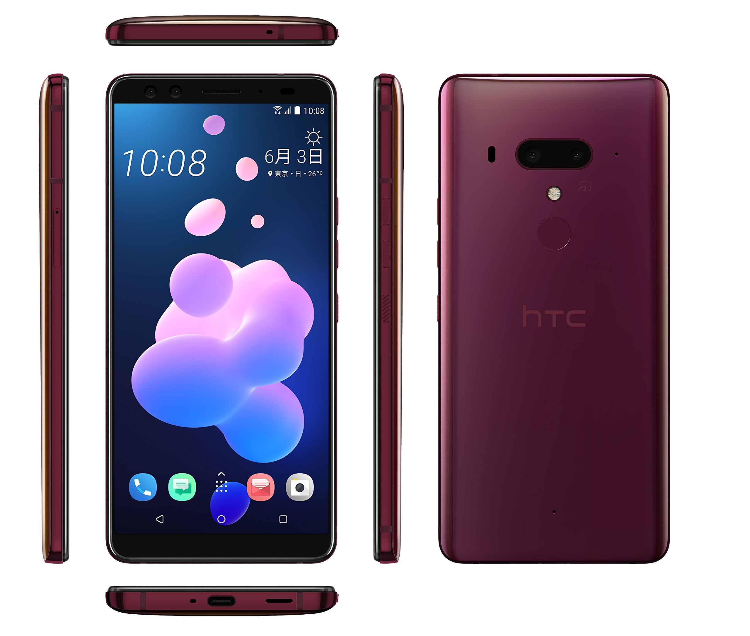 Amazon | HTC 6.0インチ U12+ SIMフリースマートフォン フレームレッド