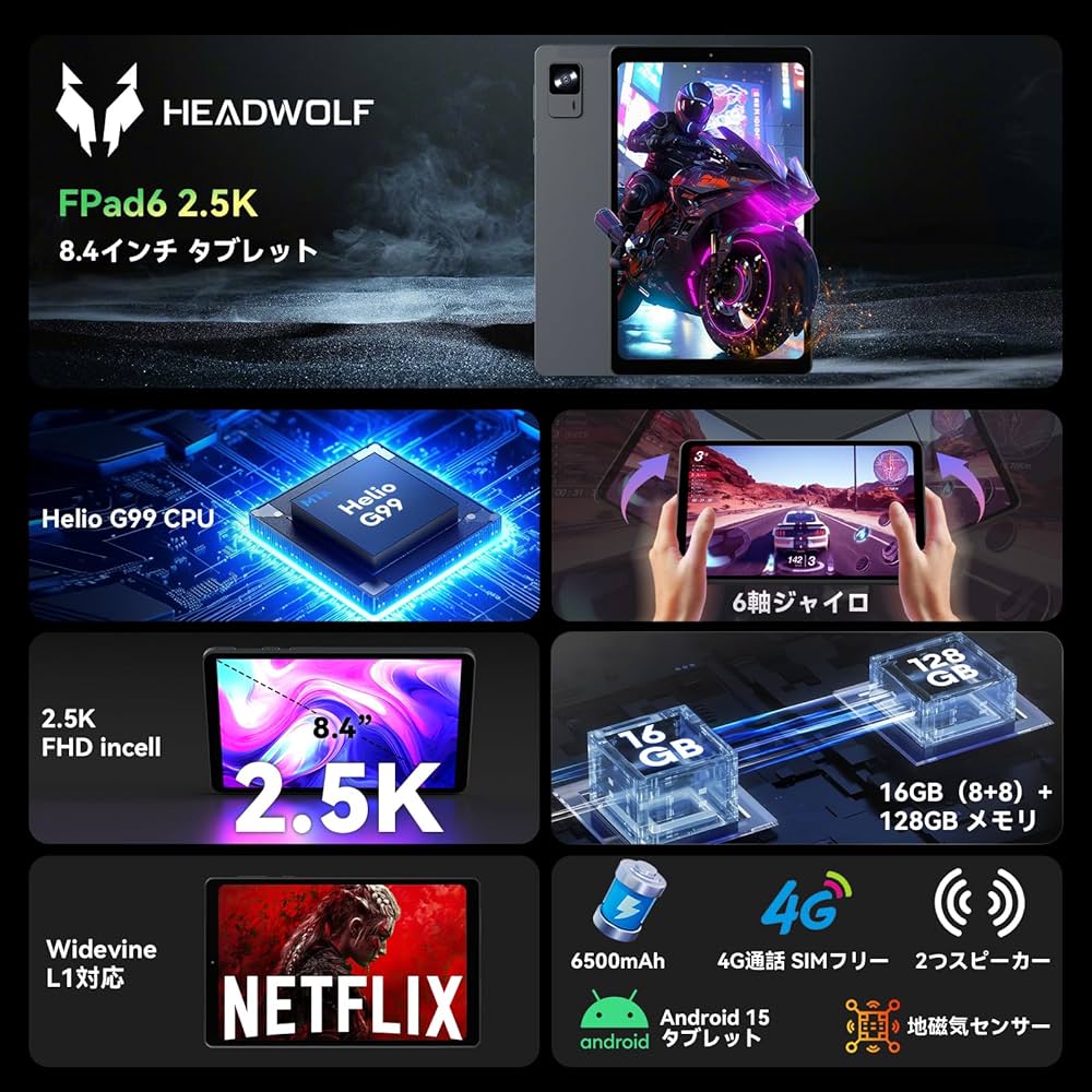 Amazon.co.jp: 【初登場 Android 15 タブレット 8インチ】Headwolf