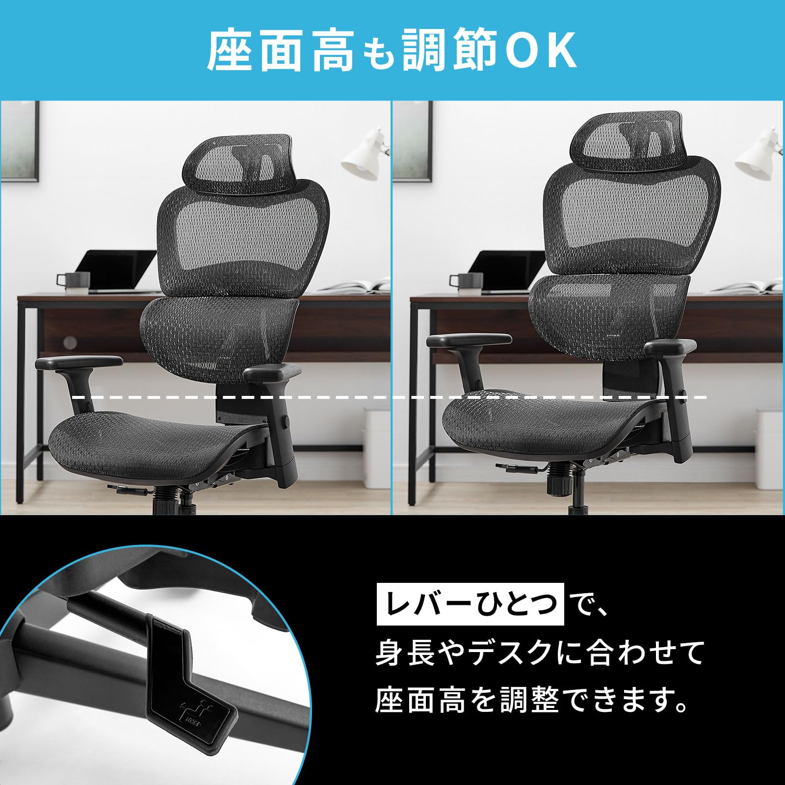 Amazon.co.jp: LOWYA ロウヤ オフィスチェア ゲーミングチェア デスク