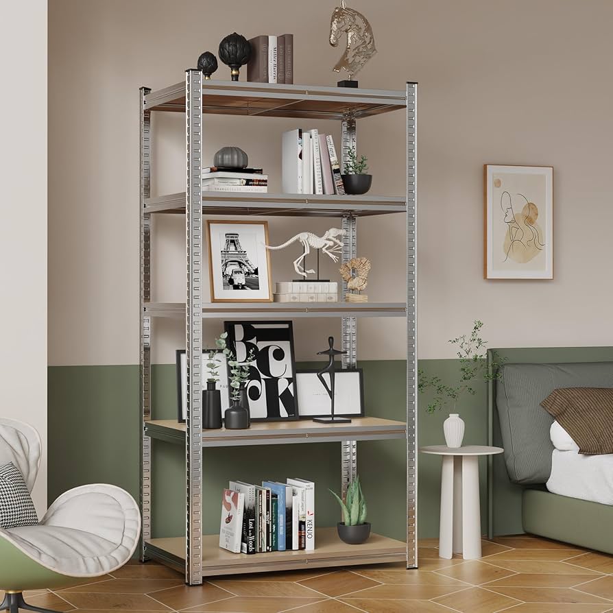 Amazon｜Alebert スチールラック 5段 幅90*奥行55*高さ180cm メタル