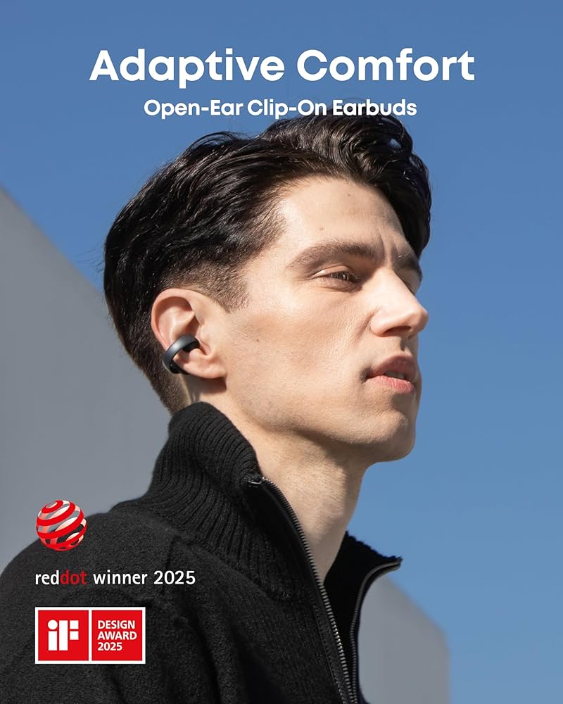 Amazon.com: Soundcore AeroClip by Anker, Open-Ear Earbuds, Clip-On
