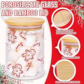 Amazon｜JarThenaAMCS クリスマスガラスストレージジャー 3個 レッド