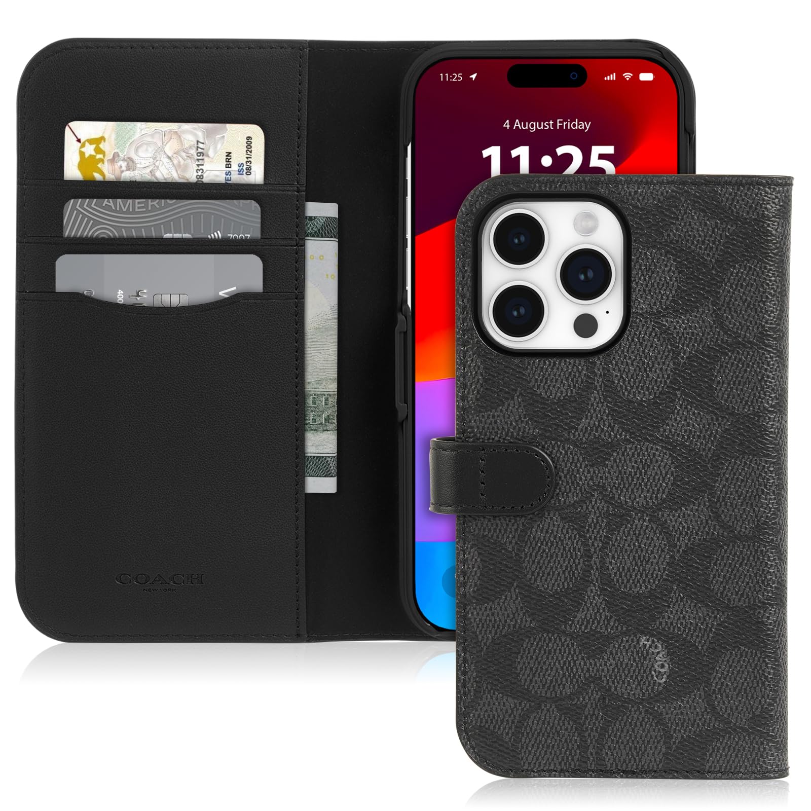 Amazon.com: Coach Wallet Folio iPhone 15 Pro Case, Compatible with