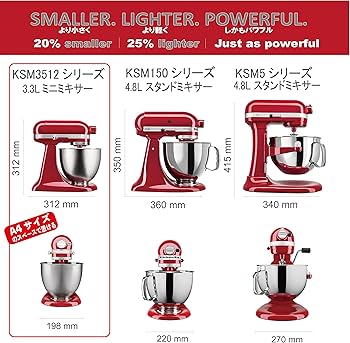 Amazon | キッチンエイド KitchenAid 3.5QTスタンドミキサー+フード