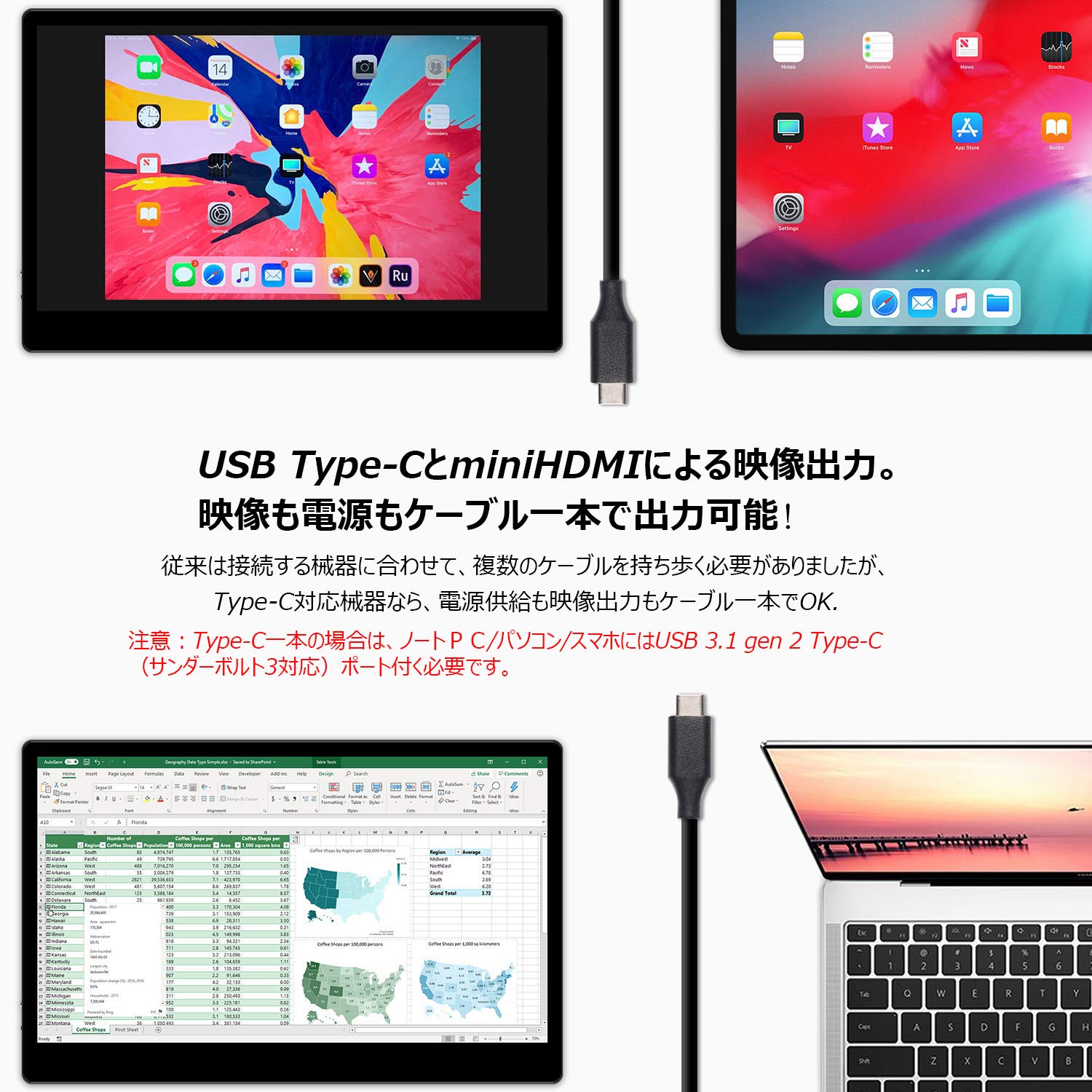 Amazon.co.jp: cocopar®15.6インチフルHD/モバイルモニター/モバイル