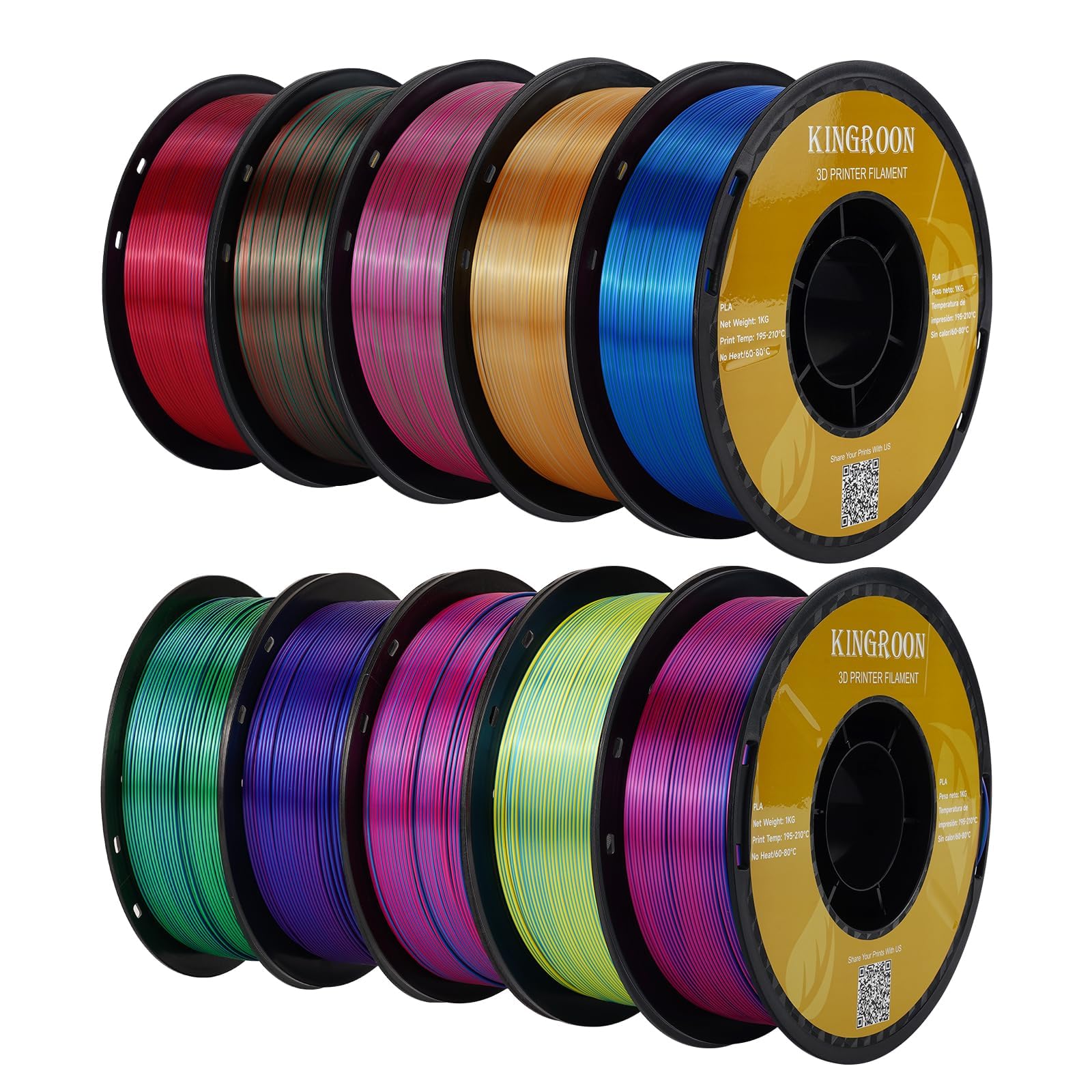 Amazon.co.jp: Kingroon PLAフィラメント、三色シルクPLAフィラメント