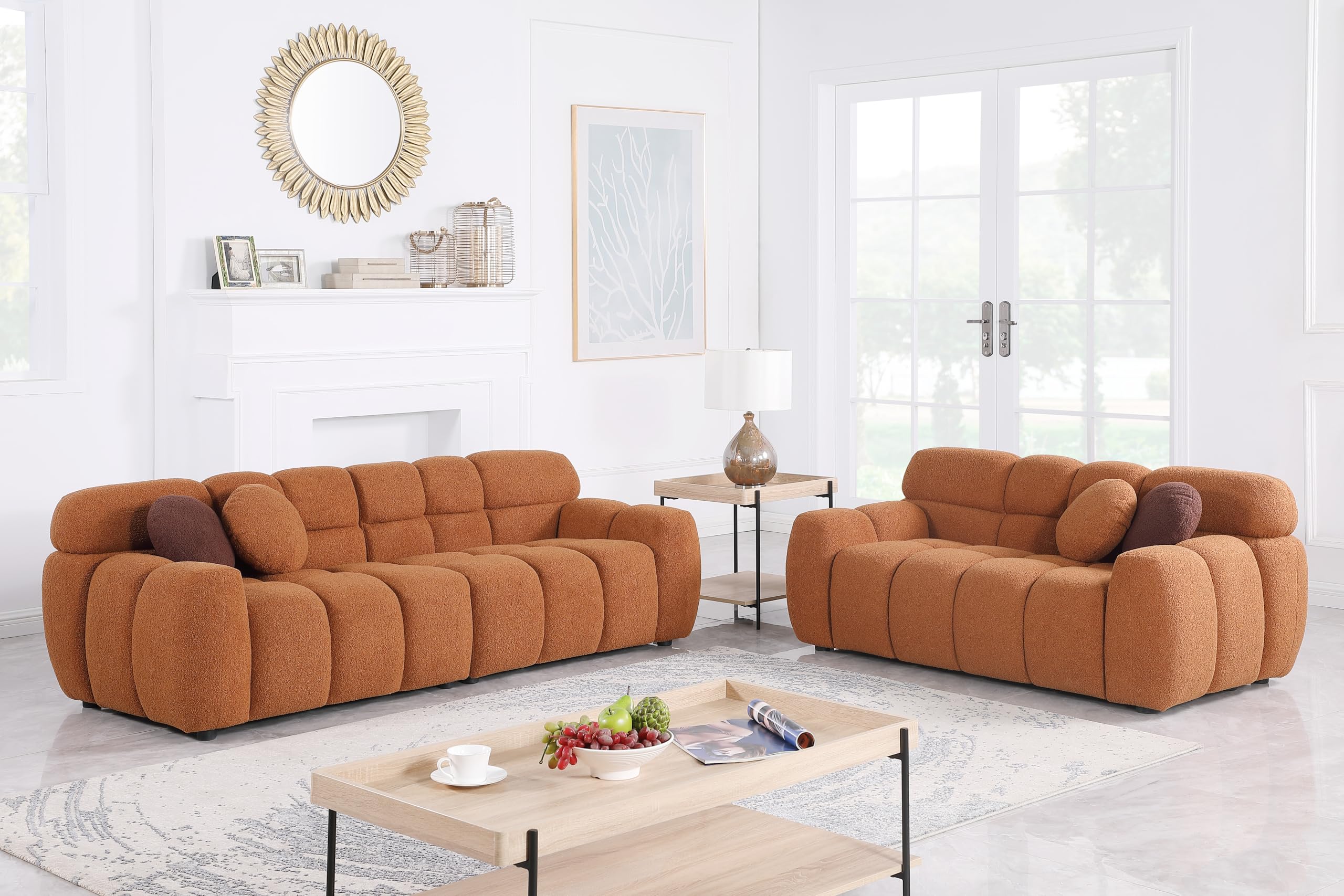 Amazon.com: Tmsan 2 Piece Cloud Sofa Couch Set for Living Room, 65