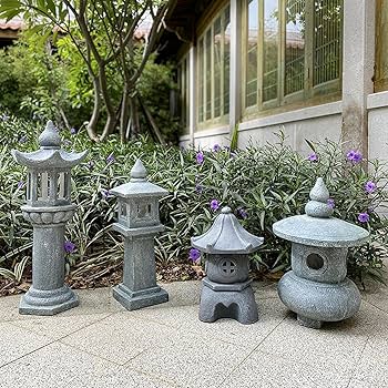 Amazon.co.jp: Uziqueif 模造石の中庭 灯篭 石灯篭 和風 灯籠 ガーデン