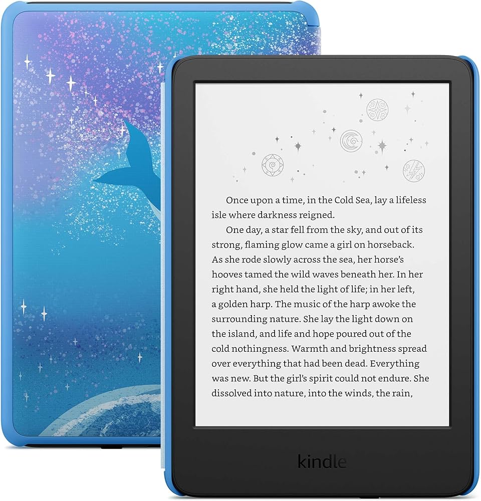 2024 Kindle Kids, includes ad-free books and cover