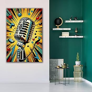 Amazon.com: Epic Graffiti 'Microphone' by Andreas Magnusson Canvas
