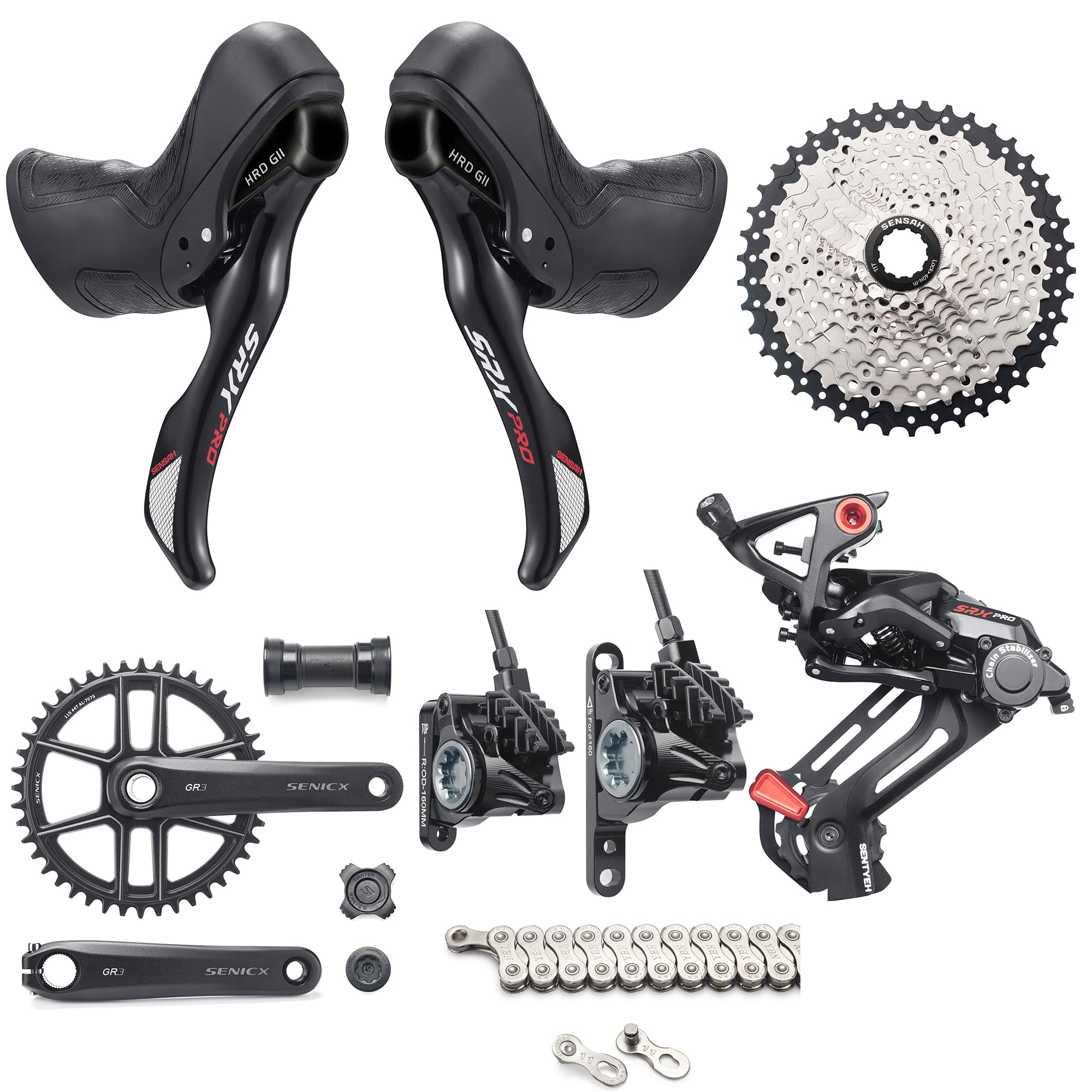 Amazon | SENSAH SRX PRO HRD油圧ディスクブレーキです 自転車左右変速