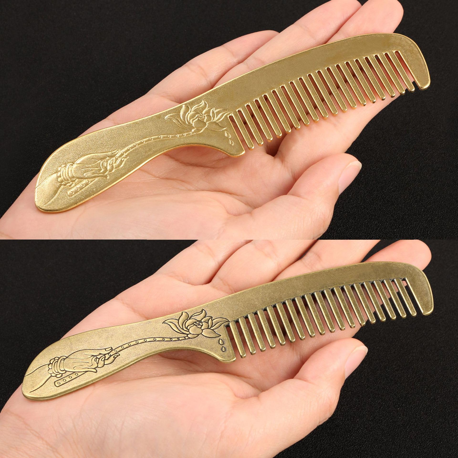 Amazon | 純銅製クラフトギフト純銅製コーム 刻まれたコームレトロ