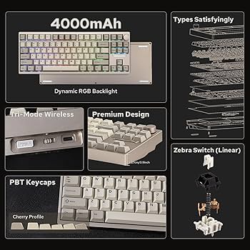 Amazon.com: EPOMAKER P87 TKL Aluminum Wireless Gaming Keyboard
