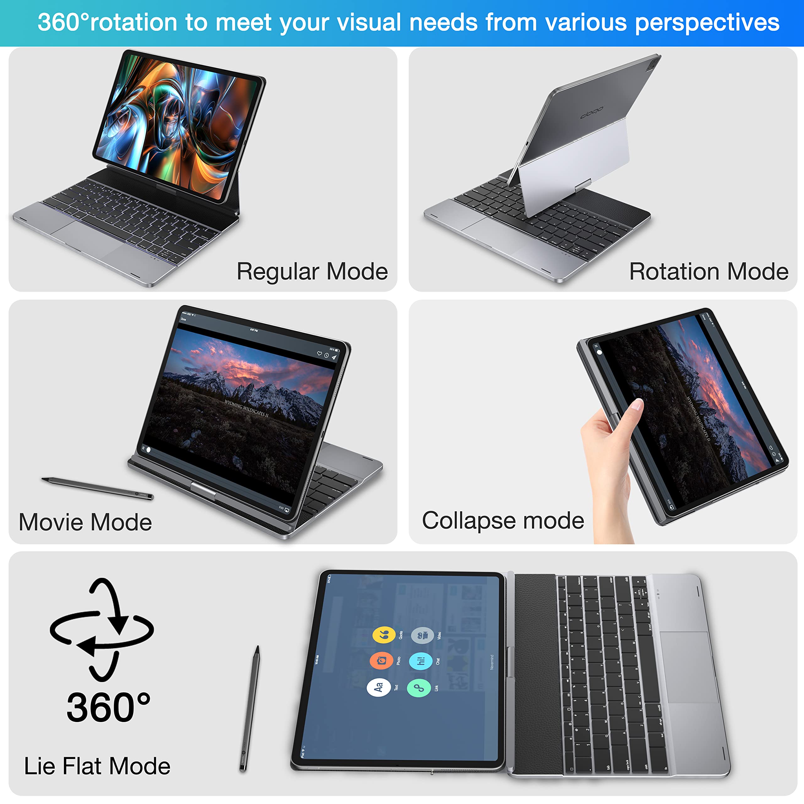 Amazon | doqo キーボードケース iPad Air 13 (M2) 2024 iPad Pro 12.9