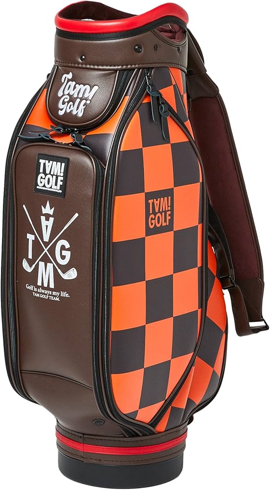 Amazon | TAM!GOLF チェック柄キャディバッグ カートタイプ 9インチ