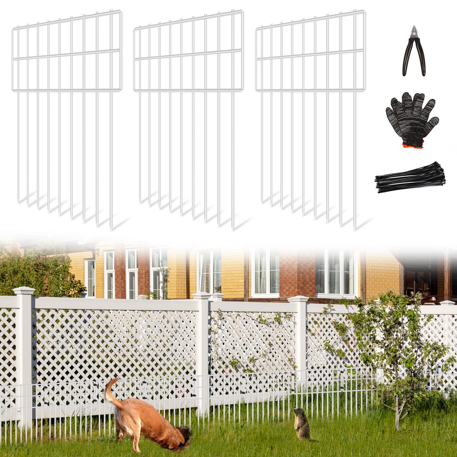 Amazon.com : 25 Panels Garden Fencing Animal Barrier, 17in (H) X