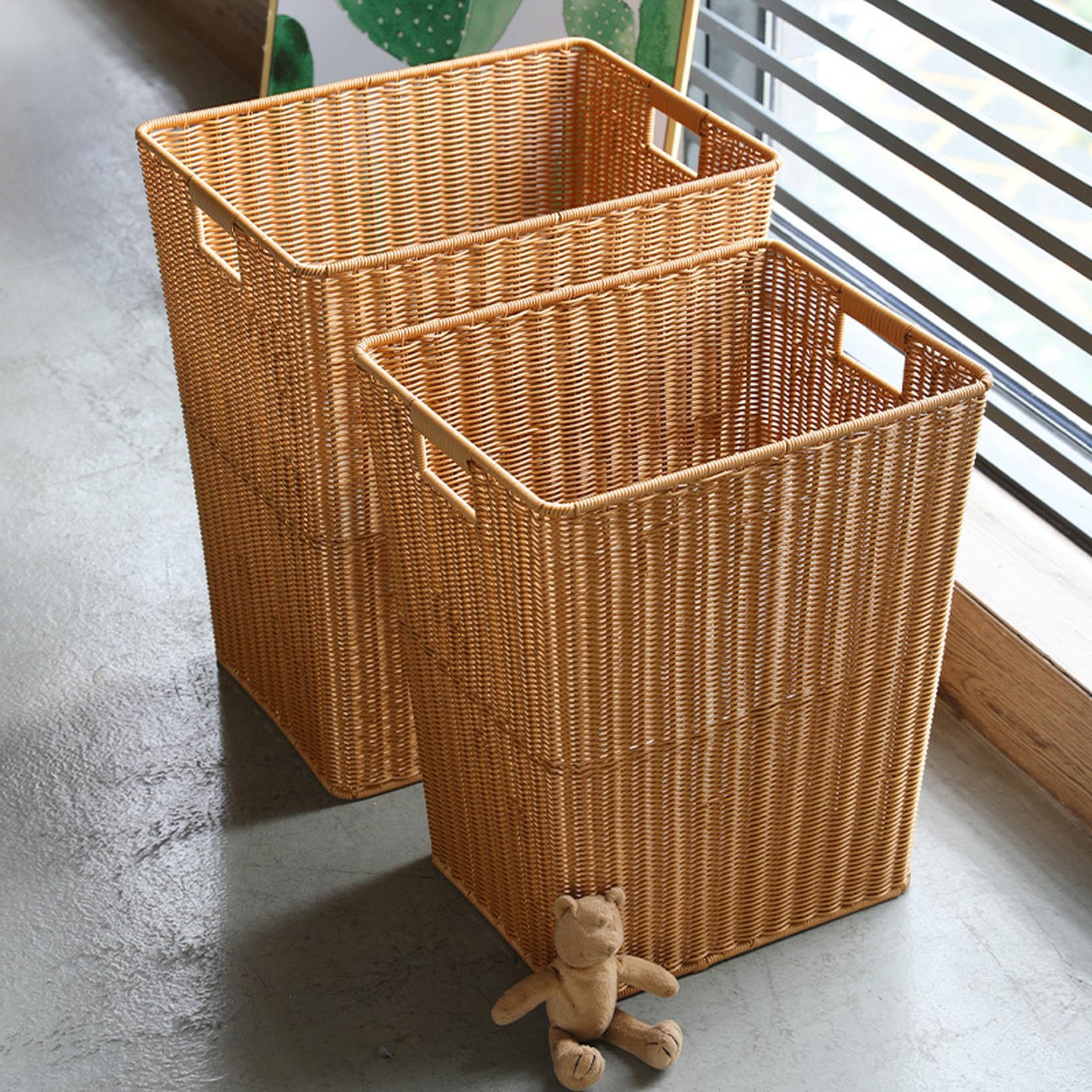 Amazon｜NJNEW 洗濯物かご 収納カゴ 収納ボックス 籐 ラタン 籠 編み