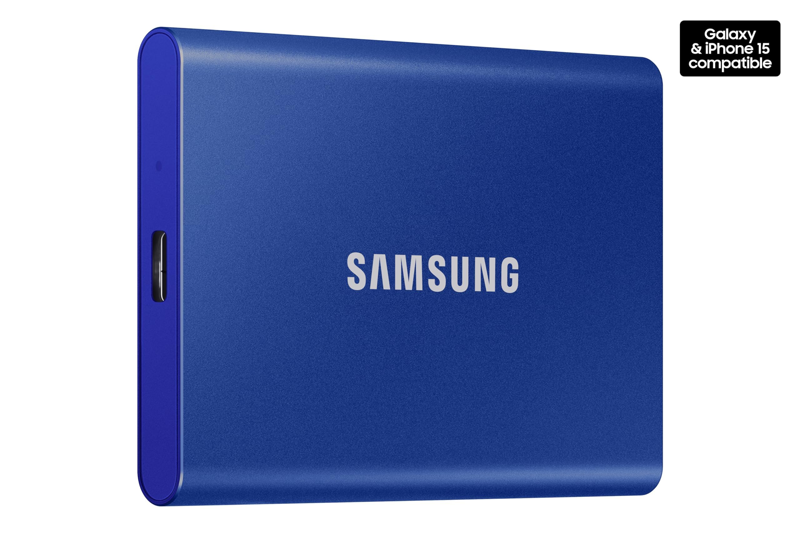 Samsung T7 2TB Portable SSD, Blue, up to 1050MB/s, USB 3.2 Gen2